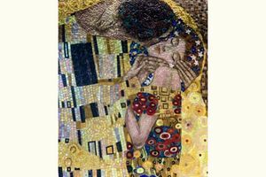 „Pocałunek” G. Klimta z mozaiki szklanej
