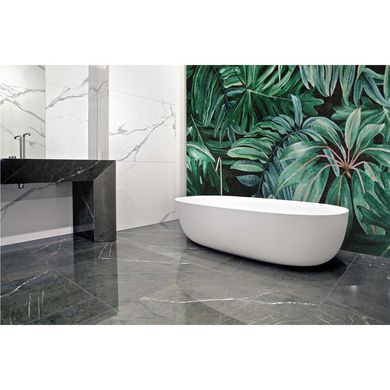 Картина Тропики. Зеленое панно из мозаики в ванной .
