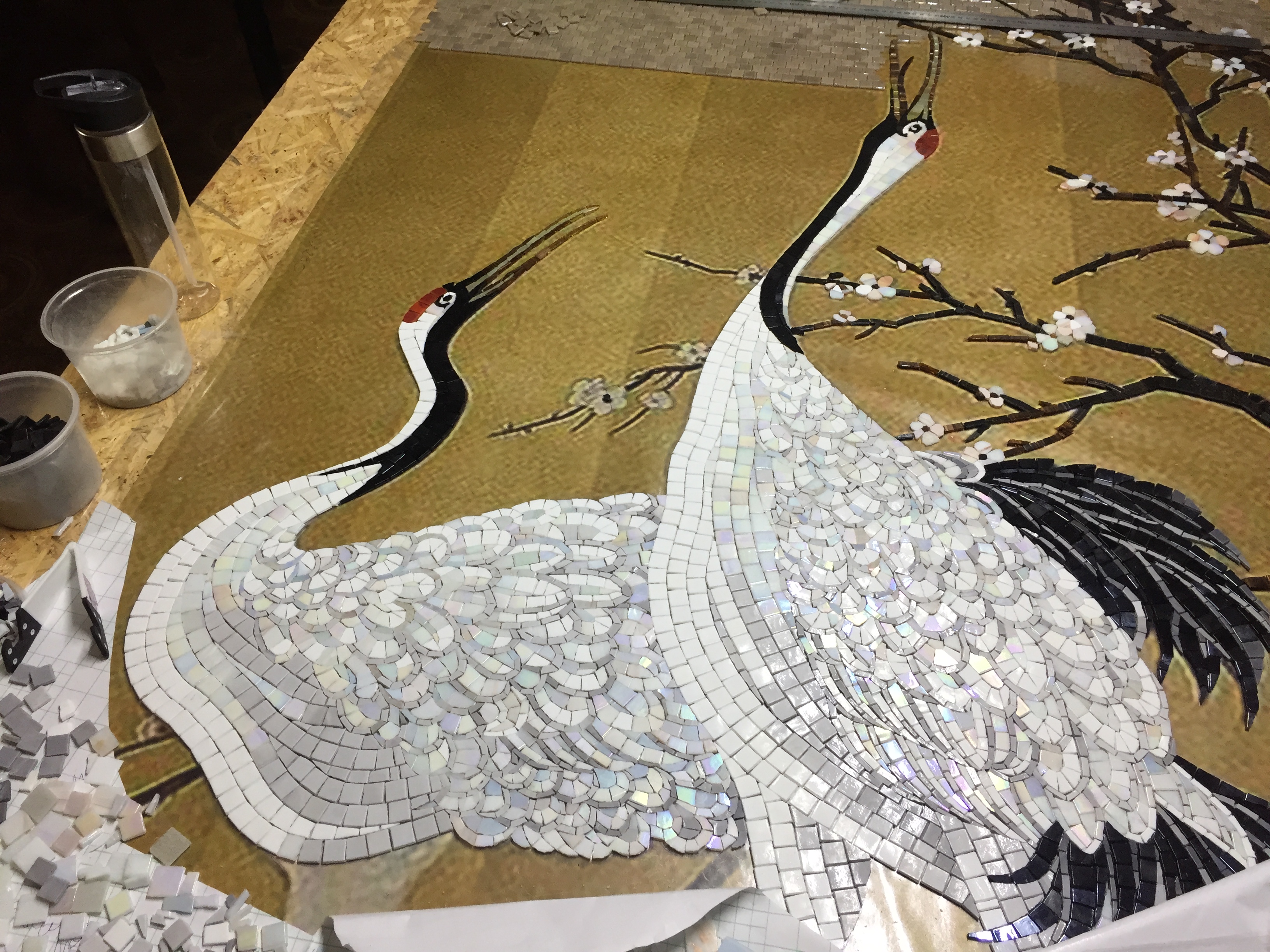 Mozaika Ptaki Żurawie